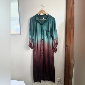 YOUNG FABULOUS AND BROKE | Scarlett satin ombré dress | size large